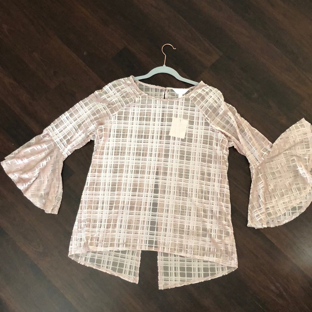 Blush velvet long sleeve top